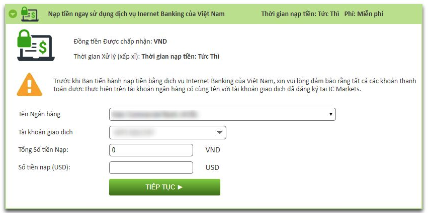 Nhà môi giới ICMarkets tích hợp thanh toán nội địa cho khách hàng Việt Nam