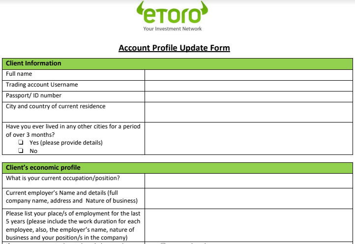 Hướng dẫn sửa lỗi tài khoản eToro bị giới hạn hoặc chưa được xác minh do thiếu APU form