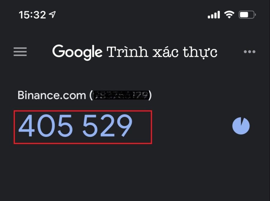 mã xác nhận google - Binance